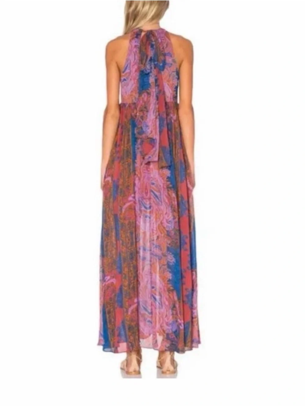 Free People Dress Unattainable Boho Floral Maxi Sleeveless Bohemian Size 10 - Picture 2 of 13